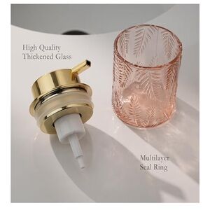 Foaming Soap Dispenser Glass Pink and Gold Leaves Leaf Pattern - Amazon